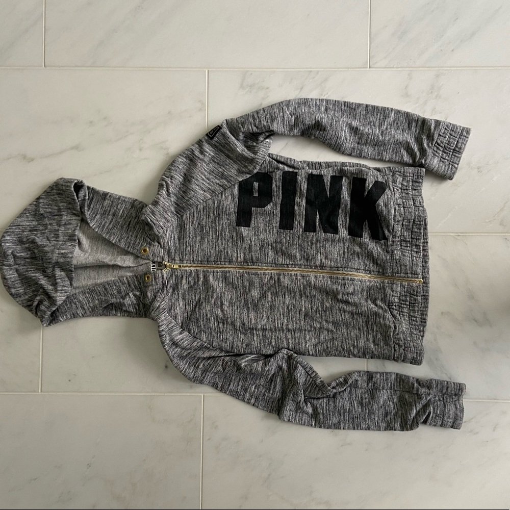 PINK grey and black hoodie